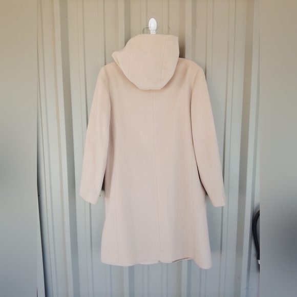 Women's Vintage Forecaster of Boston Lambs Wool Camel Hooded Midi Dress Coat 10 - Picture 9 of 11